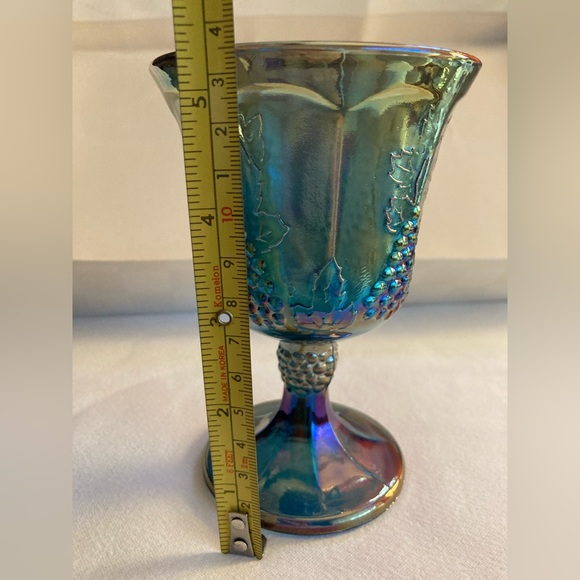 Vintage Carnival Glass Goblet Harvest Grape - Picture 8 of 9